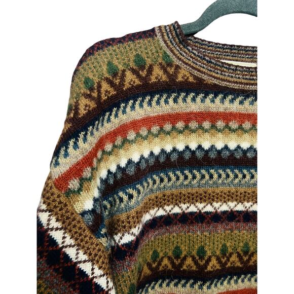 Top Knit Hand Knitted 100% Alpaca Made in Peru Size L Abstract Geometric Print - Picture 6 of 12